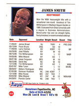 James Smith Signed 1991 Kayo Boxing Trading Card #10 w/Bonecrusher