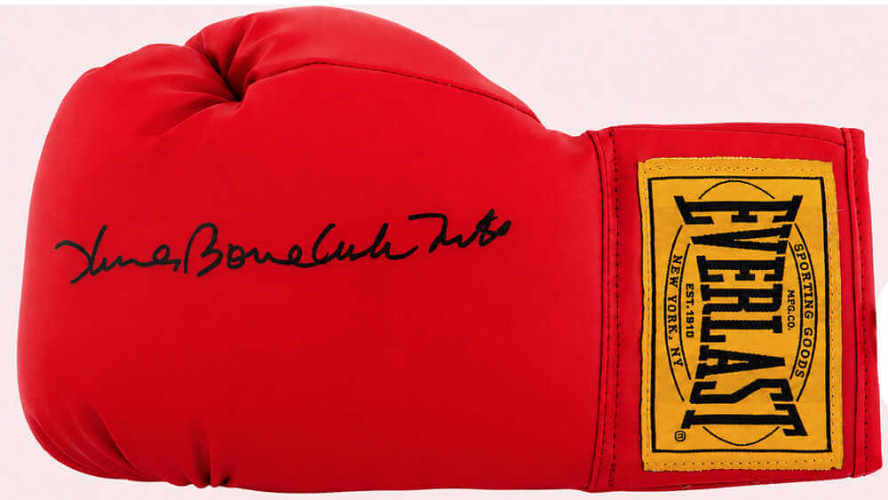 James 'Bonecrusher' Smith Signed Everlast Red Full Size Boxing Glove