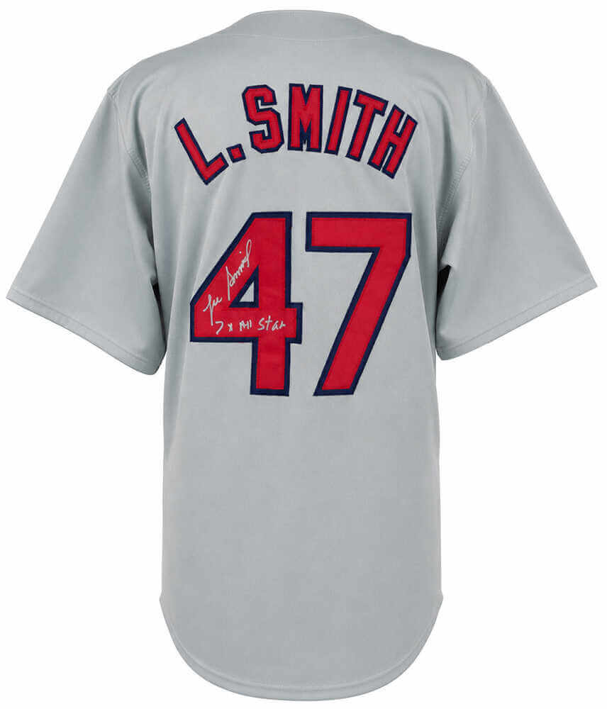 Lee Smith Signed Gray Custom Baseball Jersey w/7x All Star