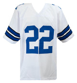 Emmitt Smith Signed White Custom Football Jersey (Beckett)