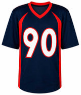 Neil Smith Signed Navy Custom Football Jersey