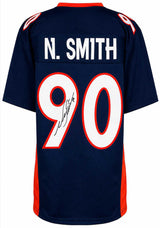 Neil Smith Signed Navy Custom Football Jersey