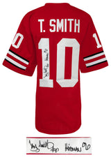 Troy Smith Signed Red Custom College Football Jersey w/Heisman'06