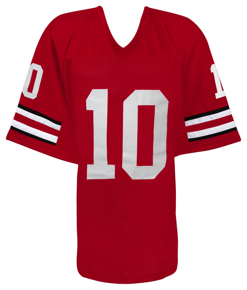 Troy Smith Signed Red Custom College Football Jersey w/Heisman'06