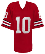 Troy Smith Signed Red Custom College Football Jersey w/Heisman'06