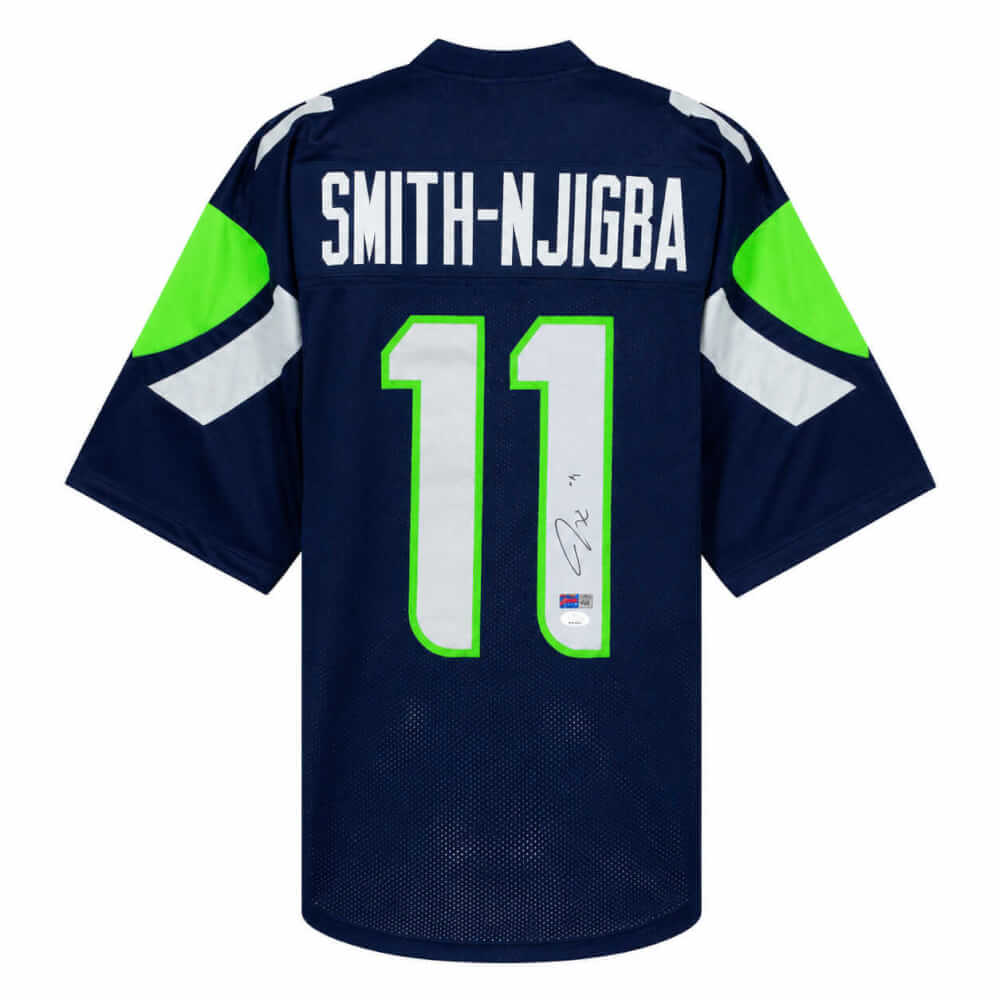 Jaxon Smith-Njigba Signed Navy Custom Football Jersey (JSA)