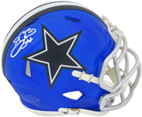 Emmitt Smith Signed Dallas Cowboys Flash Riddell Speed Mini Helmet (In Silver)