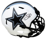 Emmitt Smith Signed Dallas Cowboys Lunar Eclipse White Matte Riddell Full Size Speed Replica Helmet