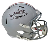 Troy Smith Signed Ohio State Buckeyes Riddell Full Size Speed Replica Helmet w/Heisman'06