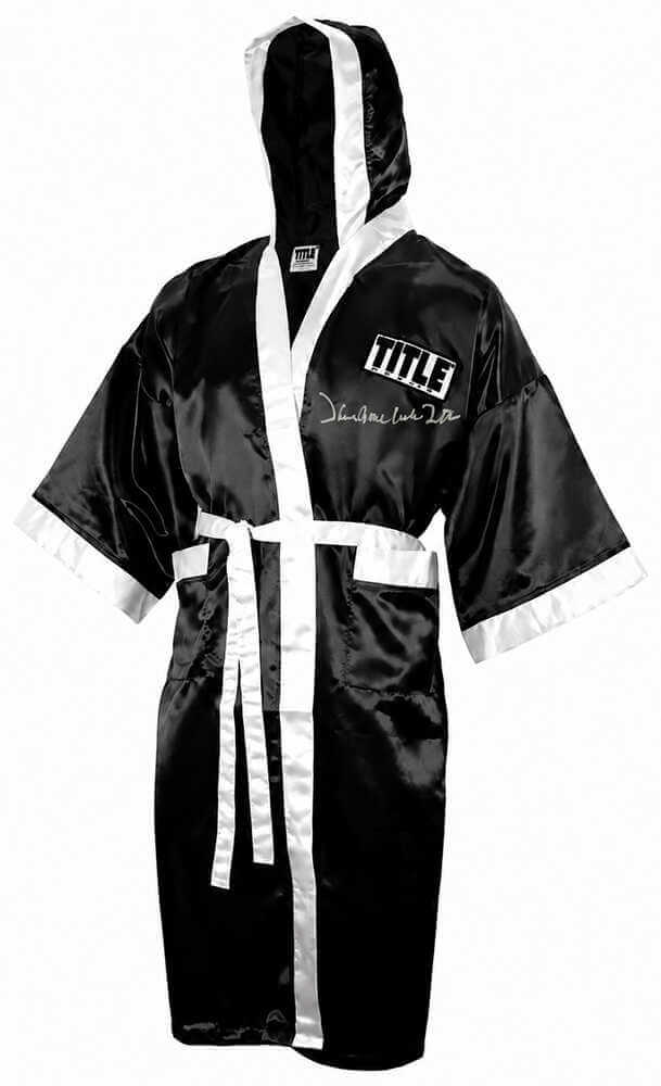 James 'Bonecrusher' Smith Signed Title Black With White Trim Full Size Boxing Robe