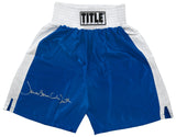 James 'Bonecrusher' Smith Signed Title Blue With White Trim Boxing Trunks