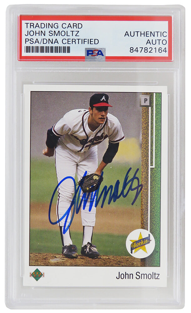 John Smoltz Signed Atlanta Braves 1989 Upper Deck Baseball Rookie Card #17 (PSA Encapsulated)