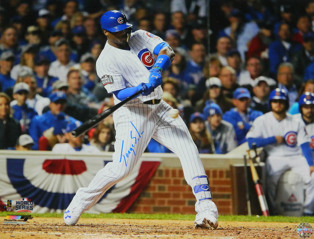 Jorge Soler Signed Chicago Cubs 2016 World Series Batting Action 16x20 Photo