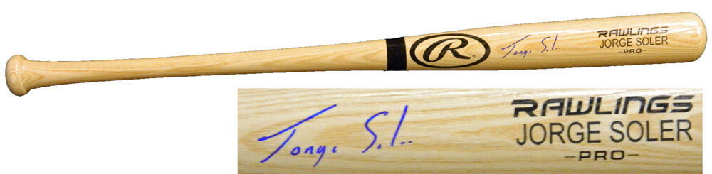 Jorge Soler Signed Rawlings Blonde Name-Engraved Baseball Bat