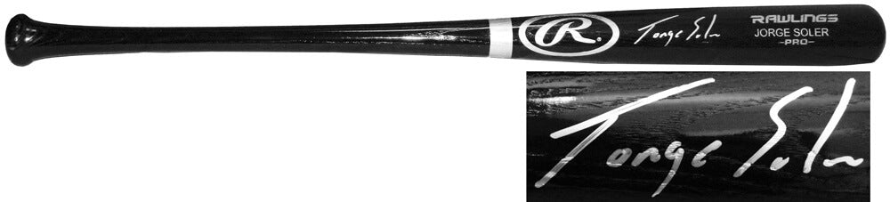Jorge Soler Signed Rawlings Pro Name Engraved Black Baseball Bat