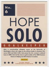 Hope Solo Signed 2015 Panini Americana Blue Trading Card #6
