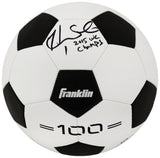 Hope Solo Signed Black & White Franklin Soccer Ball w/2015 WC Champs