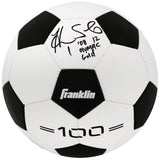 Hope Solo Signed Black & White Franklin Soccer Ball w/08, 12 Olympic Gold