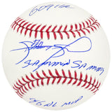 Sammy Sosa Signed Rawlings Official MLB Baseball w/Slammin Sammy, 609 HRs, 98 NL MVP