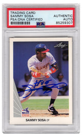 Sammy Sosa Signed Chicago White Sox 1990 Leaf Baseball Trading Card #220 - (PSA Encapsulated)