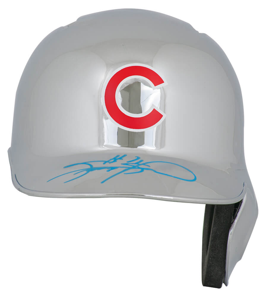 Sammy Sosa Signed Chicago Cubs Rawlings Chrome Mini Baseball Batting Helmet