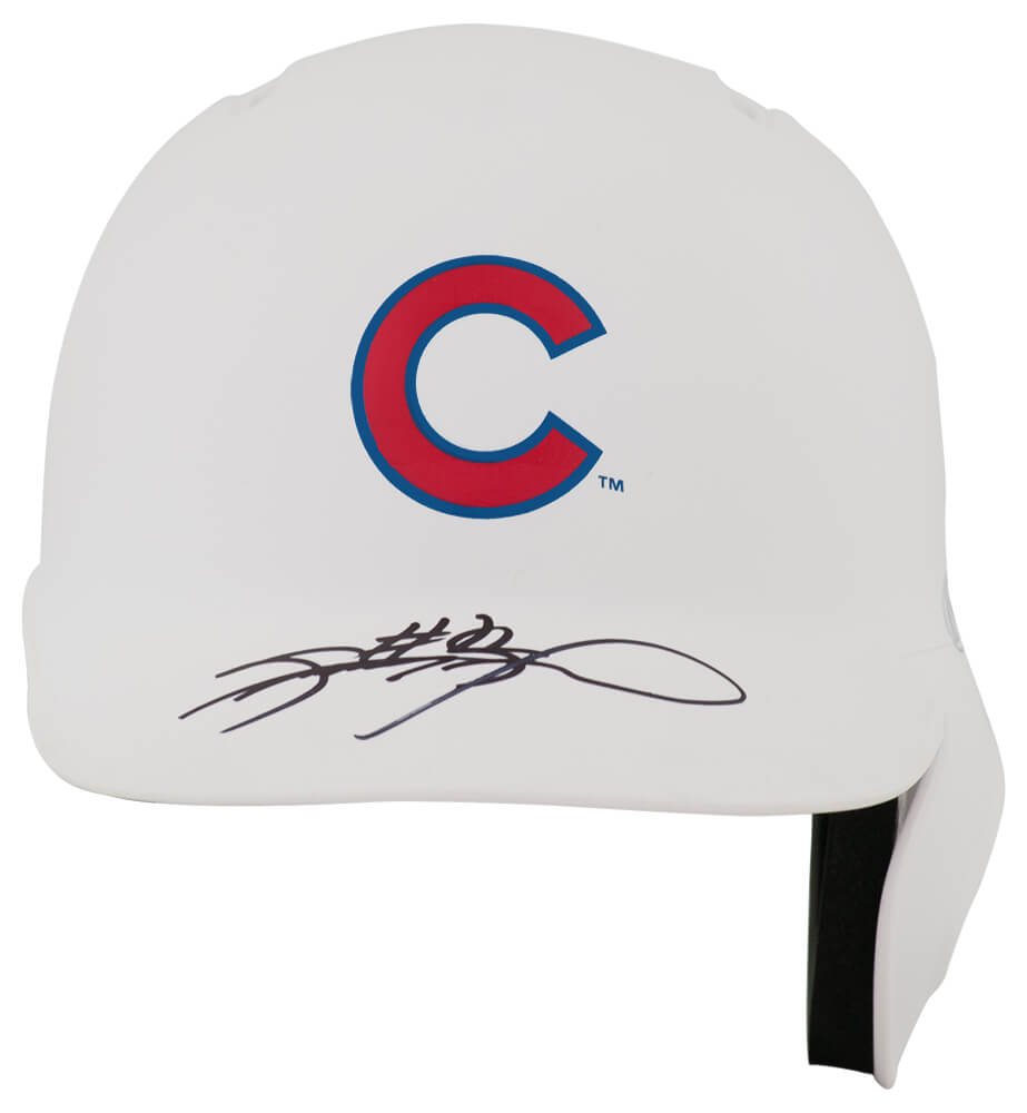 Sammy Sosa Signed Chicago Cubs Rawlings White Matte Mini Baseball Batting Helmet