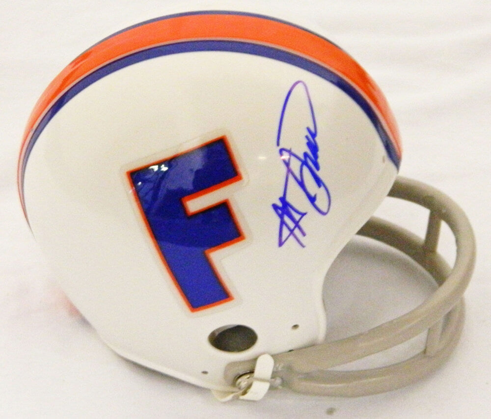 Steve Spurrier Signed Florida Gators White Throwback Riddell Replica Mini Helmet