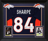Shannon Sharpe Authentic Signed Navy Blue Pro Style Framed Jersey BAS Witnessed