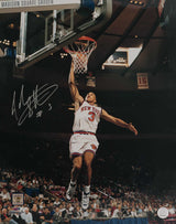 John Starks Signed New York Knicks White Jersey Action 16x20 Photo