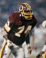 George Starke Signed Washington Football Team Red Jersey Action 16x20 Photo