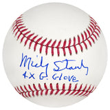 Mickey Stanley Signed Rawlings Official MLB Baseball w/4x G.Glove