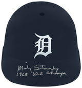 Mickey Stanley Signed Detroit Tigers Replica Souvenir Batting Helmet w/68 WS Champs
