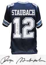Roger Staubach Signed Navy Custom Jersey