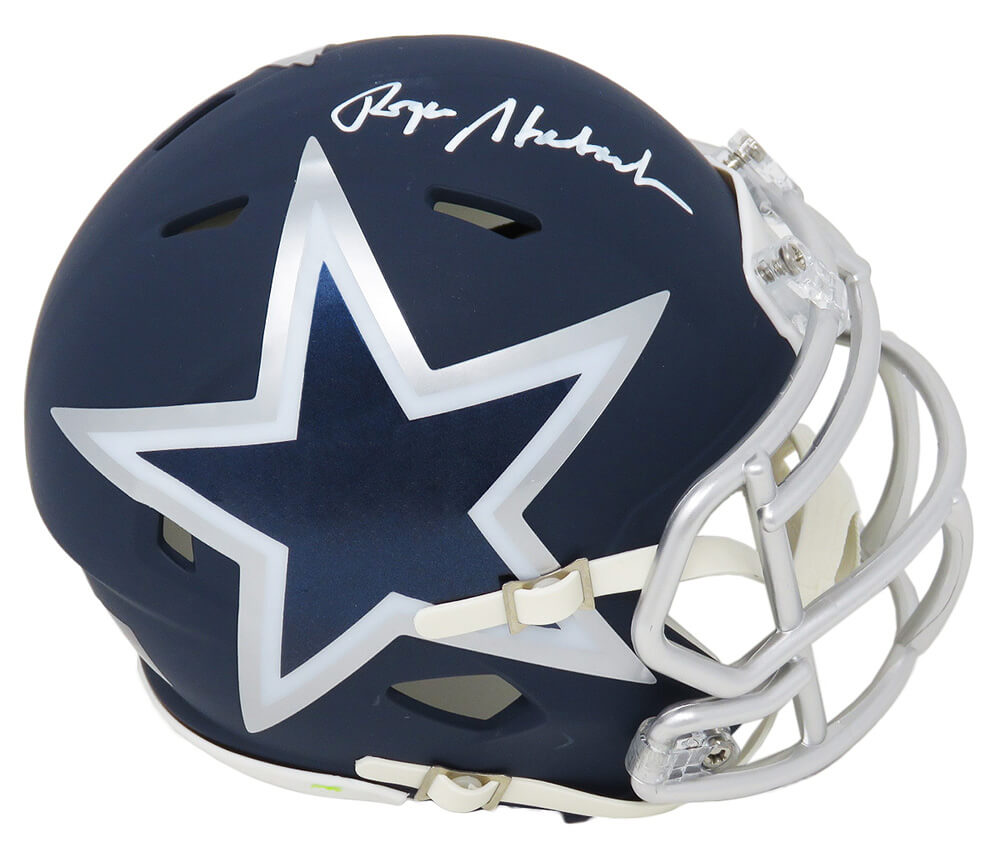 Roger Staubach Signed Dallas Cowboys AMP Alternate Riddell Speed Mini Helmet