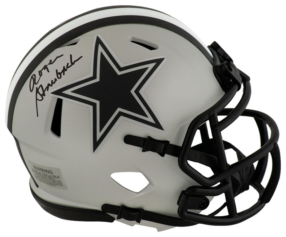 Roger Staubach Signed Dallas Cowboys RAVE Riddell Speed Mini Helmet