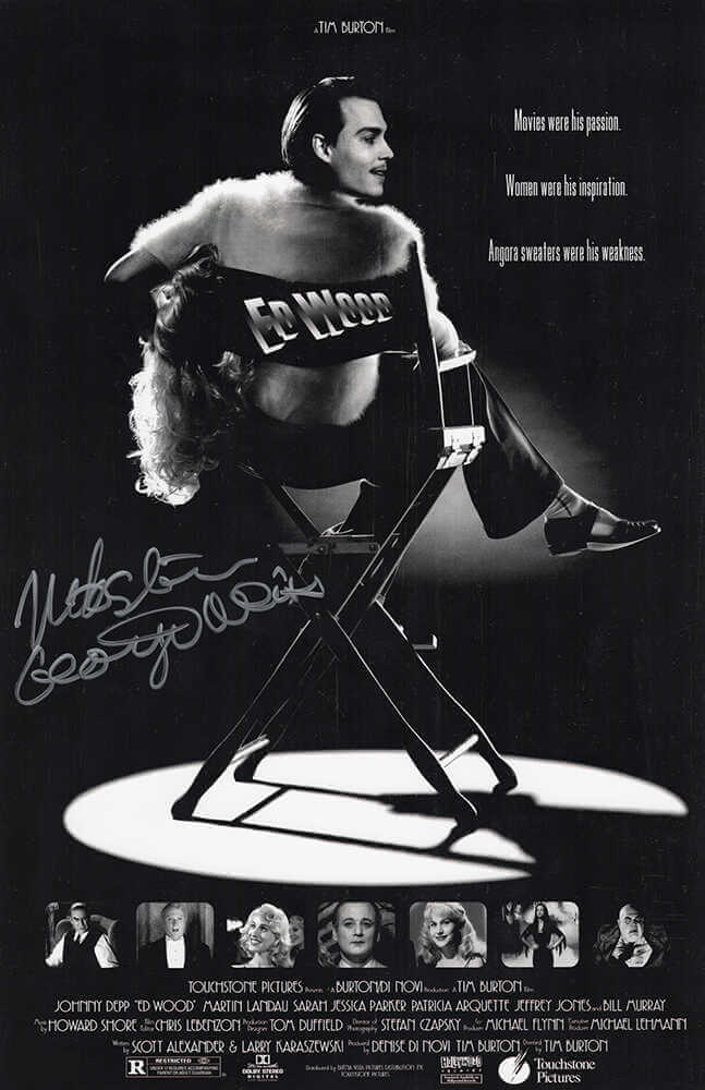Mike Starr Signed Ed Wood 11x17 Movie Poster w/George Weiss
