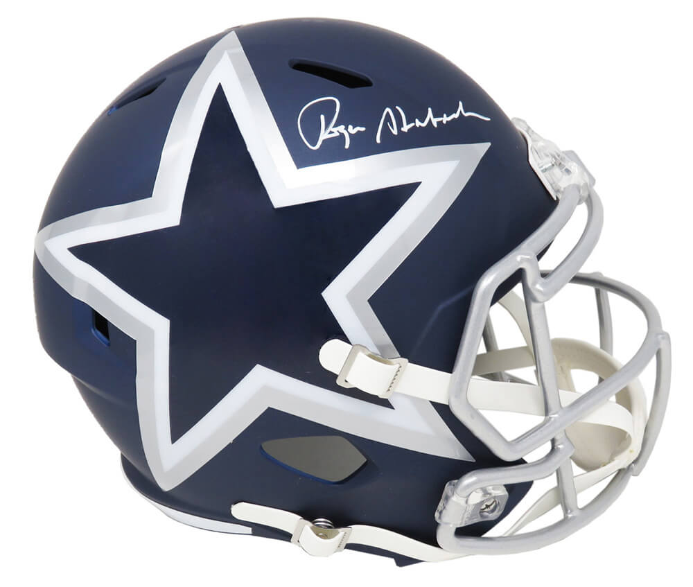 Roger Staubach Signed Dallas Cowboys AMP Alternate Riddell Full Size Speed Replica Helmet