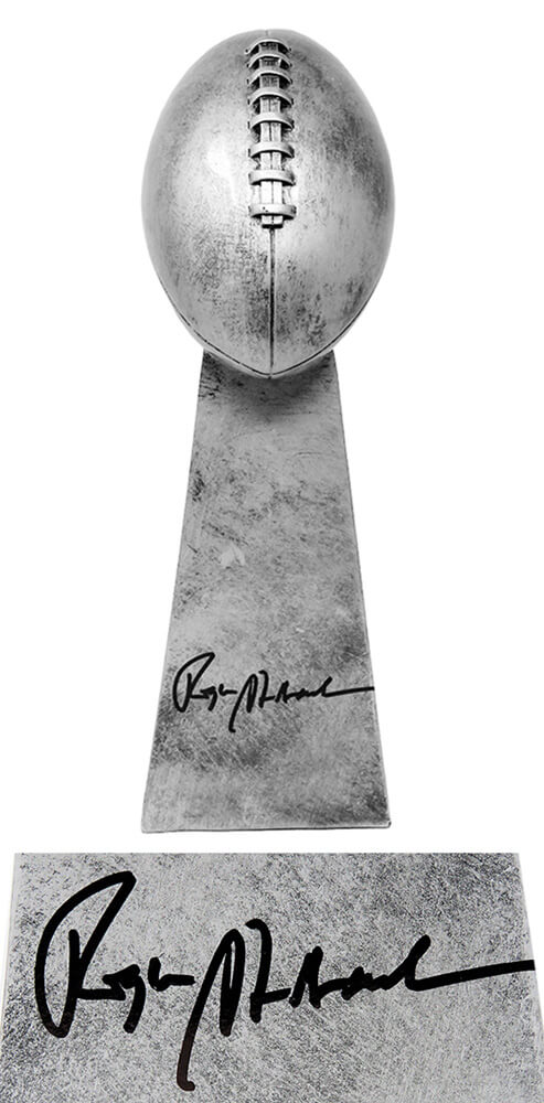 Roger Staubach Signed Football World Champion 15 Inch Replica Trophy