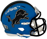 Amon-Ra St. Brown Signed Detroit Lions 2024 Alternate Blue Riddell Speed Mini Helmet - (Beckett)