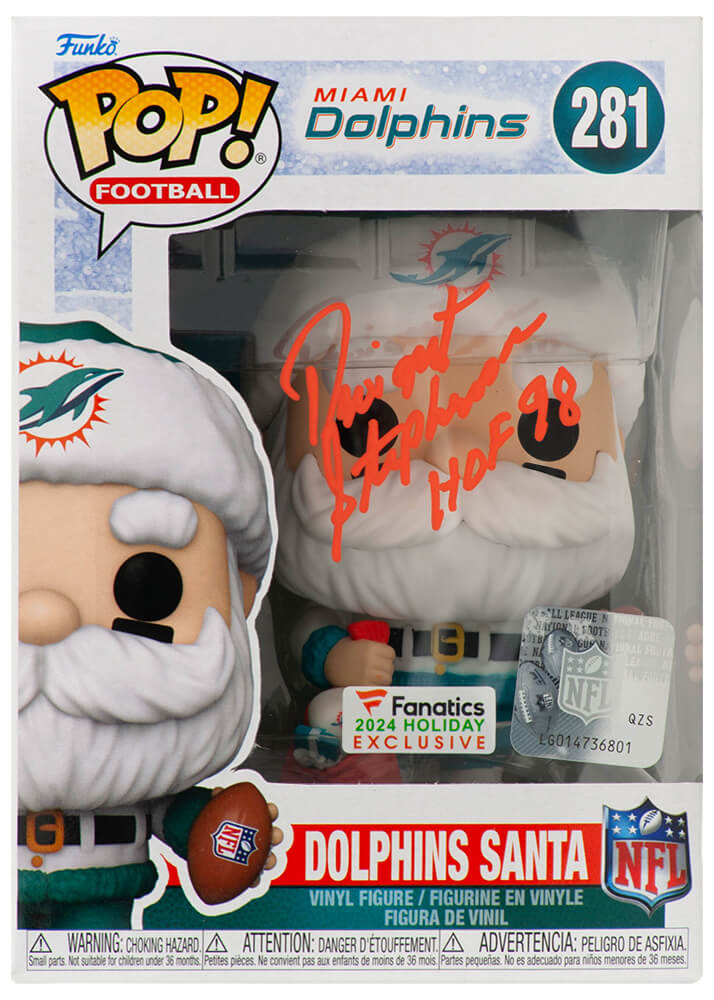 Dwight Stephenson Signed Miami Dolphins 'SANTA' Funko Pop Doll #281 w/HOF'98