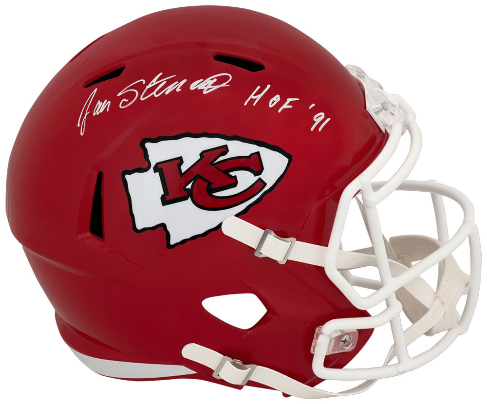 Jan Stenerud Signed Kansas City Chiefs Riddell Full Size Speed Replica Helmet w/HOF'91