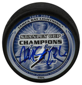 Martin St. Louis Signed Tampa Bay Lightning 2004 Stanley Cup Champs Logo Hockey Puck