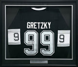 Los Angeles Kings Wayne Gretzky Autographed Framed Black Authentic Mitchell & Ness Vintage Throwback 1992-1993 Jersey UDA Holo Stock #267453
