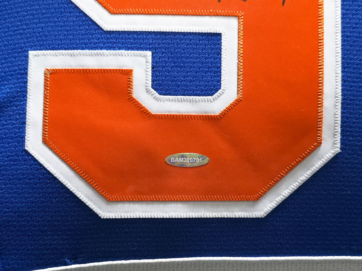 Edmonton Oilers Wayne Gretzky Autographed Framed Blue Authentic Mitchell & Ness Vintage Throwback 1979-1980 Rookie Year Jersey UDA Holo Stock #267456