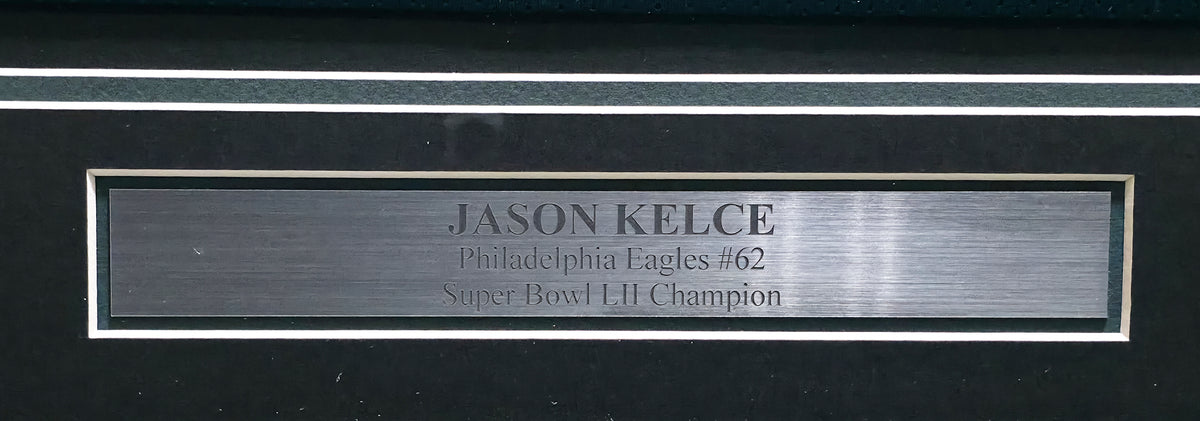 Philadelphia Eagles Jason Kelce Autographed Framed Green Jersey PSA/DNA ITP Stock #267817