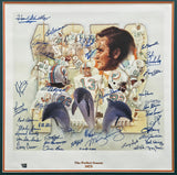 1972 Miami Dolphins Perfect Season Team Autographed Framed 24x24 Lithograph With 40 Signatures Including Don Shula & Bob Griese Fanatics Holo Stock #267823