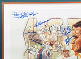 1972 Miami Dolphins Perfect Season Team Autographed Framed 24x24 Lithograph With 40 Signatures Including Don Shula & Bob Griese Fanatics Holo Stock #267823