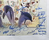 1972 Miami Dolphins Perfect Season Team Autographed Framed 24x24 Lithograph With 40 Signatures Including Don Shula & Bob Griese Fanatics Holo Stock #267823