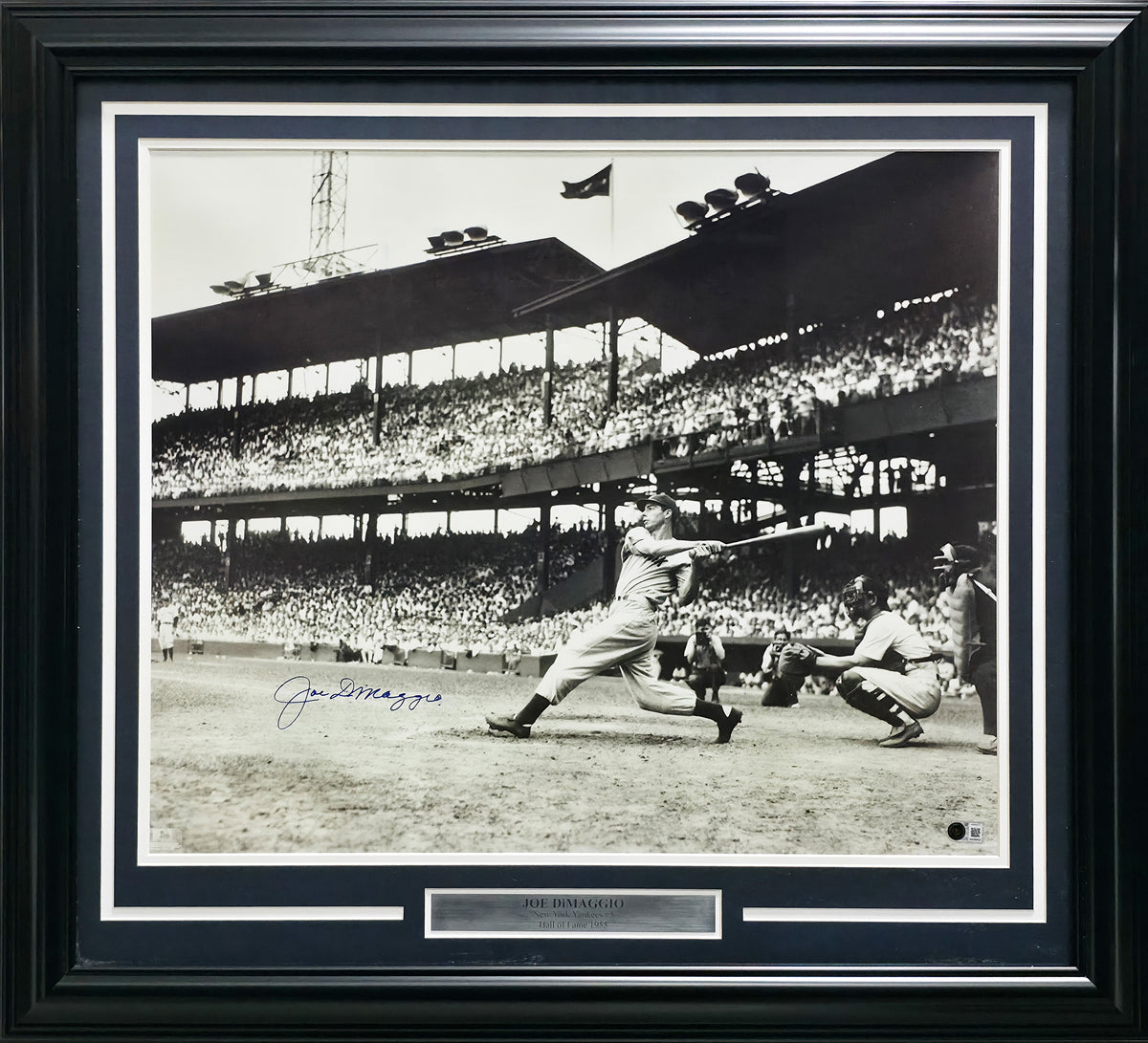Joe DiMaggio Autographed Framed 20x24 Photo New York Yankees Beckett BAS QR Stock #267820