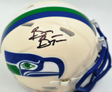 Brian Bosworth Autographed Seattle Seahawks Cream Speed Mini Helmet Retro Beckett BAS Witness Stock #268129